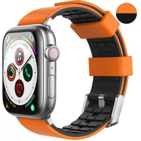 AHAstyle ������� ��������� Duotone Premium Silicone Apple Watch 2/ 3/ 4/ 5/ 6/ 7/ Se (38mm/ 40mm/ 41mm) ���������-����� - (WA11)