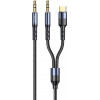 Usams ������� ���� 3.5mm �� USB-C & 3.5mm US-SJ555, 1.2m, ����� - (SJ555YP01)