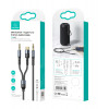 Usams ������� ���� 3.5mm �� USB-C & 3.5mm US-SJ555, 1.2m, ����� - (SJ555YP01)