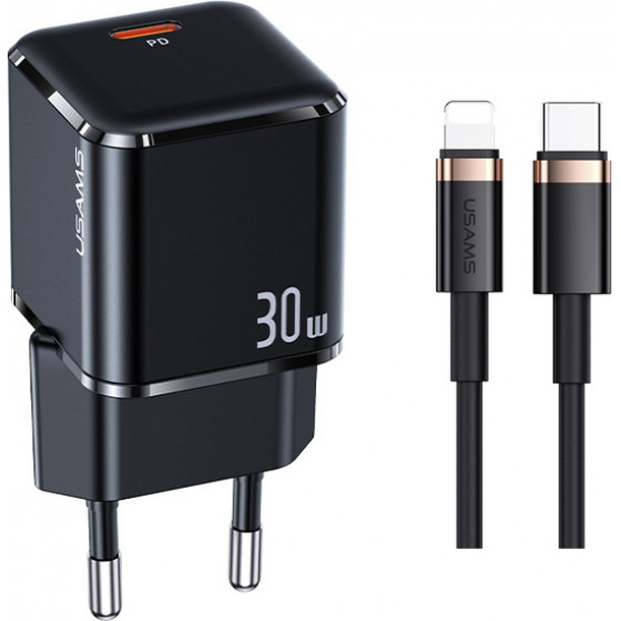 Usams ��������� ������ �� ������� Lightning, USB-C 30W, ������ - (UXTZH01)