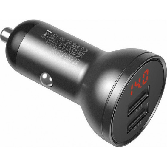 Baseus Car Charger Digital Display 3-in-1 Cable �����/���� - (TZCCBX-0G)