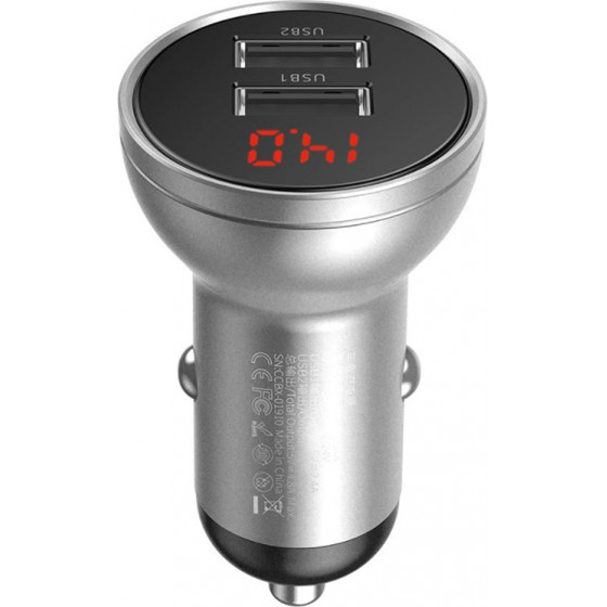 Baseus Car Charger Digital Display ����� (24W) - (CCBX-0S)