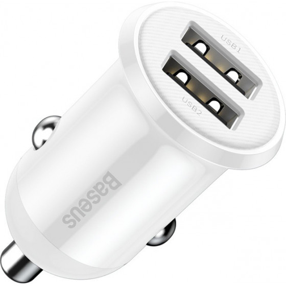 Baseus Car Charger Grain 3.1A White - (CCALL-ML02)
