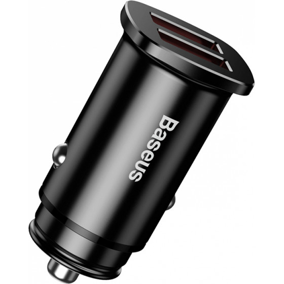 Baseus Car Charger Square Metal Black - (CCALL-DS01)