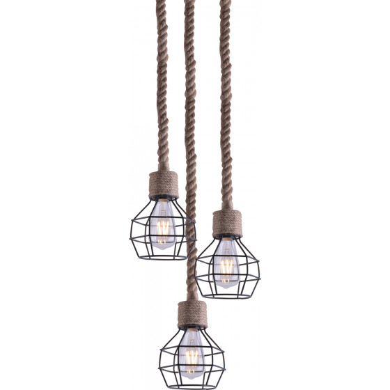 Homelighting GRENADE-3 ROPE & BLACK PENDANT+ - (77-3683)