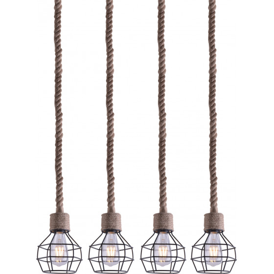 Homelighting GRENADE-4 ROPE & BLACK PENDANT+ - (77-3684)