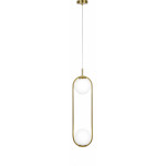 Homelighting SE 110-2 PRATO PENDANT BRASS GOLD WITH 2 OPAL GLASSES �15 �4 - (77-4489)