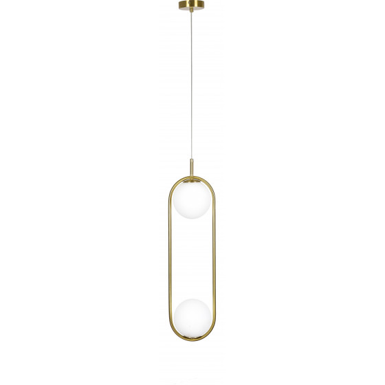 Homelighting SE 110-2 PRATO PENDANT BRASS GOLD WITH 2 OPAL GLASSES �15 �4 - (77-4489)
