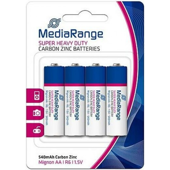 MediaRange Super Heavy Duty Battery AA 1.5V (LR6) (4 Pack) - (MRBAT144)