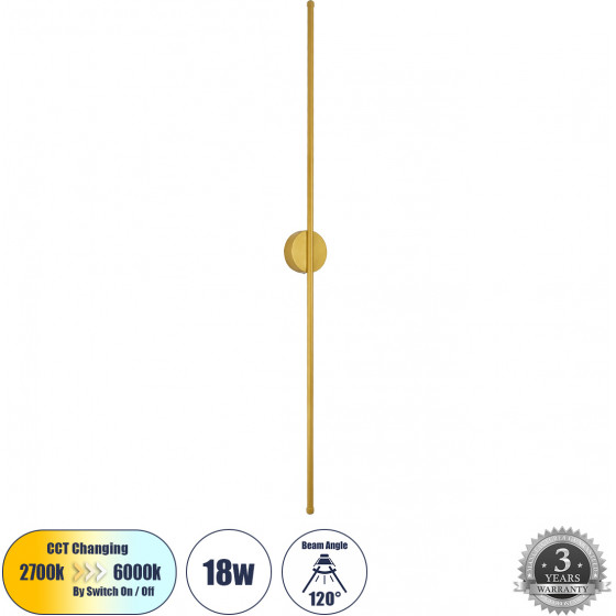 GloboStar Diadem ��������� ������ - ������ Design Led Cct 18W 2160lm 120� Ac 220-240V - �������� �������� ���� �������� On/Off All In One ����� 6000k+������ 4500k+����� 2700k �10 x �4 x �120cm - ����� - 3 Years Warranty - (61334)