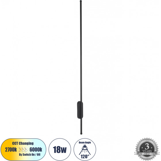GloboStar Harlem ��������� ������ - ������ Design Led Cct 18W 2160lm 120� Ac 220-240V - �������� �������� ���� �������� On/Off All In One ����� 6000k+������ 4500k+����� 2700k �5 x �4 x �120cm - ����� - 3 Years Warranty - (61335)
