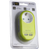 Entac Power Adapter 1 Grounded Socket And 2 Usb (Total 2.1A) Lime - (EPAG-1EE-2USB-L)