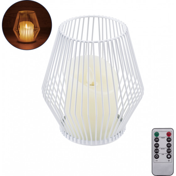 GloboStar Candle ������������ Realistic ���� �� Led ��� ���������� ������ - ��������� 2 x Aa (��� ������������������) & �������� ����������� Ir ����� ����� 2700K Dimmable ����� �14 x �16cm - (76488)