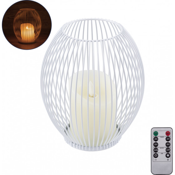 GloboStar Candle ������������ Realistic ���� �� Led ��� ���������� ������ - ��������� 2 x Aa (��� ������������������) & �������� ����������� Ir ����� ����� 2700K Dimmable ����� �16 x �18cm - (76491)