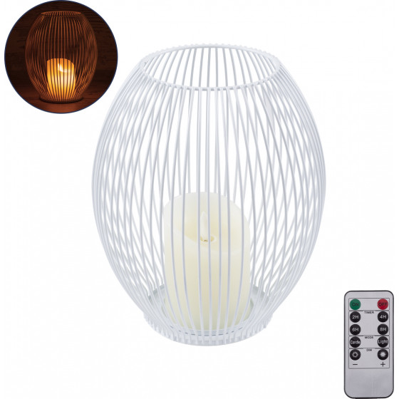GloboStar Candle ������������ Realistic ���� �� Led ��� ���������� ������ - ��������� 2 x Aa (��� ������������������) & �������� ����������� Ir ����� ����� 2700K Dimmable ����� �19 x �24cm - (76492)