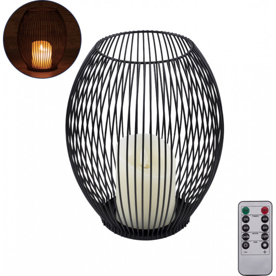 GloboStar Candle ������������ Realistic ���� �� Led ��� ���������� ������ - ��������� 2 x Aa (��� ������������������) & �������� ����������� Ir ����� ����� 2700K Dimmable ����� �19 x �24cm - (76497)