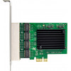 Powertech ����� ��������� Pcie �� 4x RJ45 Gbe RTL8111F & ASM1184 - (ST708)
