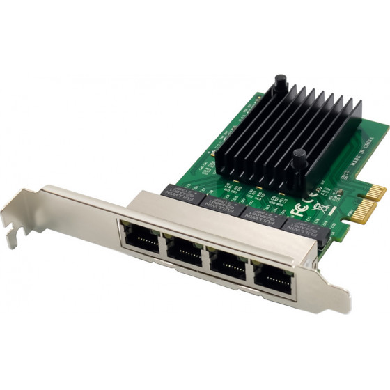 Powertech ����� ��������� Pcie �� 4x RJ45 Gbe RTL8111F & ASM1184 - (ST708)