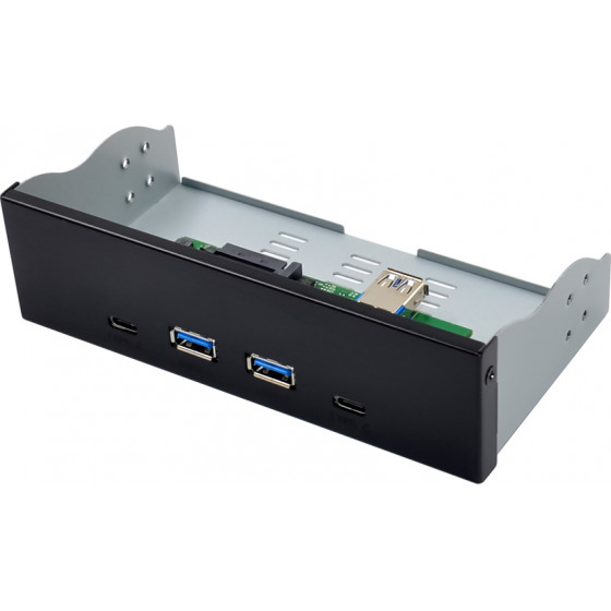 Powertech Front Panel 5.25'' �� 2x Usb 3.1 & 2x USB-C, VL820 - (ST663)