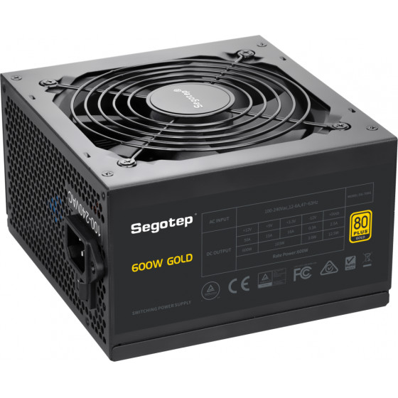 Segotep GN600W Gp Series 80 Plus Gold Certified Gaming Power Supply Non-Modular - (313011002900)