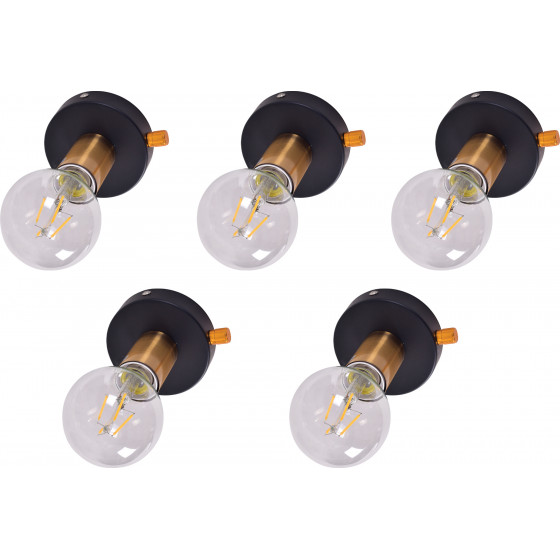 Homelighting Se 138-Bk (x5) Tolo Packet Black And Bronze light+ - (77-8857)
