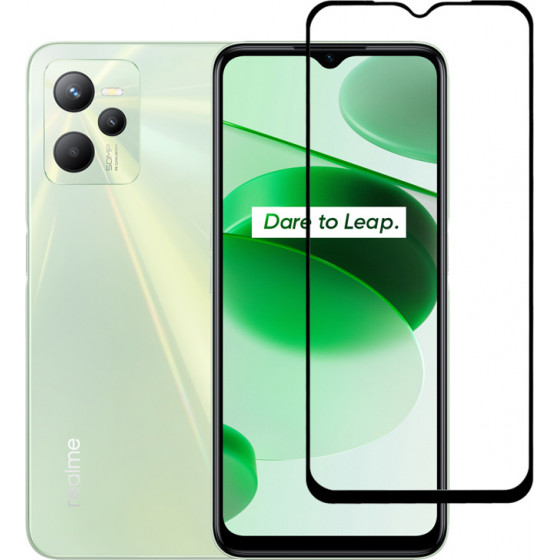 Powertech Tempered Glass 5D Realme C35, Full glue, ����� - (TGC-0579)