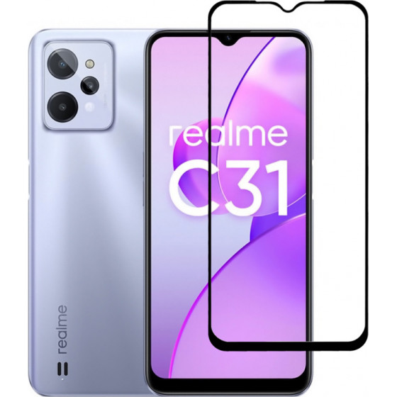 Powertech Tempered Glass 5D Realme C31, Full glue, ����� - (TGC-0580)