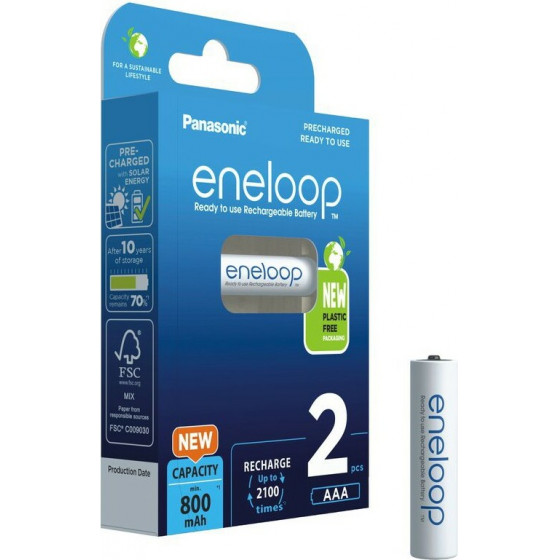 Panasonic �������� ���������������� Eneloop 800 Mah Size Aaa Ni-Mh 1.2V ���. 2 - (BK-4MCDE/2BE)