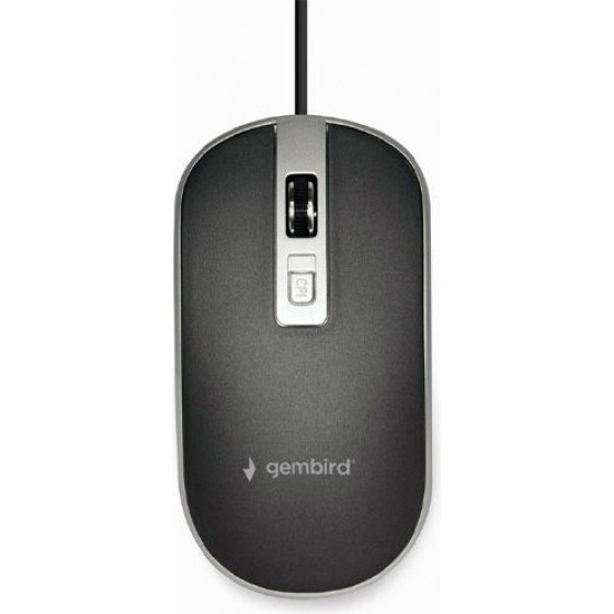 Gembird Usb Wired Optical Mouse BLACK/Silver - (MUS-4B-06-BS)