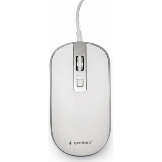 Gembird Usb Wired Optical Mouse WHITE/Silver - (MUS-4B-06-WS)