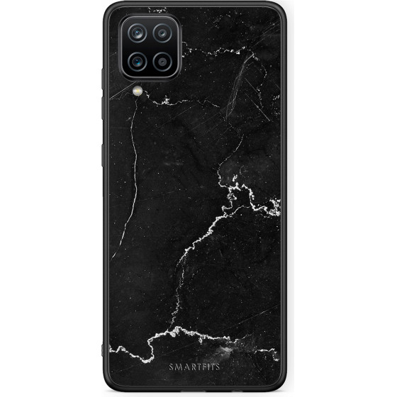 Smartfits Case Hard Samsung Galaxy A12 Marble Black + Ring Holder - (Sa.A12-BlMRB@)