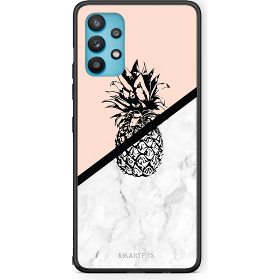 Smartfits Case Hard Samsung Galaxy A32 5G Marble Pineapple + Ring Holder - (Sa.A32-PinapplMRB@)