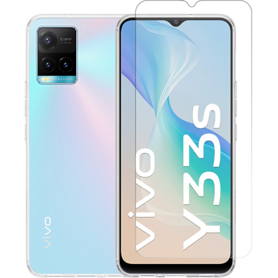 Vivid Set TPU Case + Tempered Glass Vivo Y33s Transparent - (VIGELLY247GLASSTN)