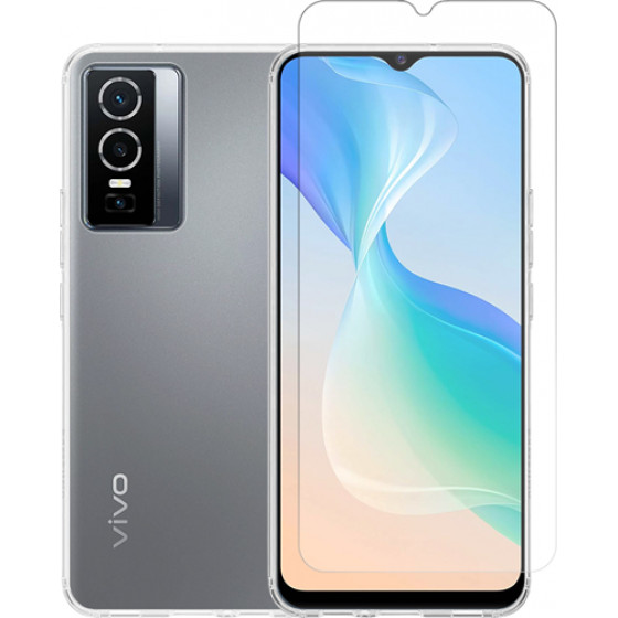 Vivid Set TPU Case + Tempered Glass Vivo Y76 5G Transparent - (VIGELLY248GLASSTN)