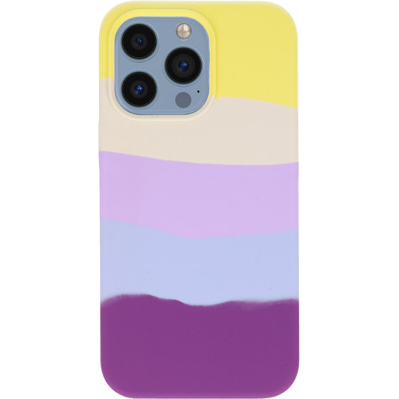 Vivid Silicone Case Liquid Apple iPhone 13 Pro Rainbow Stripes - (VISILI197RAINBOWSTRIPES)