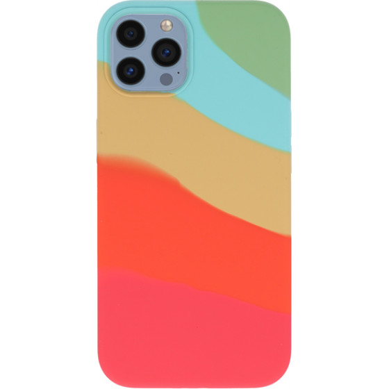 Vivid Silicone Case Liquid Apple iPhone 13 Pro Rainbow Waves - (VISILI197RAINBOWAVES)