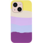Vivid Silicone Case Liquid Apple iPhone 13 Rainbow Stripes - (VISILI196RAINBOWSTRIPES)