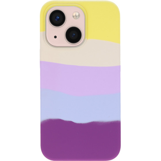 Vivid Silicone Case Liquid Apple iPhone 13 Rainbow Stripes - (VISILI196RAINBOWSTRIPES)