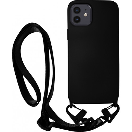 Vivid Silicone Case Strap Apple iPhone 12/12 Pro Black - (VISISTRAP139BK)