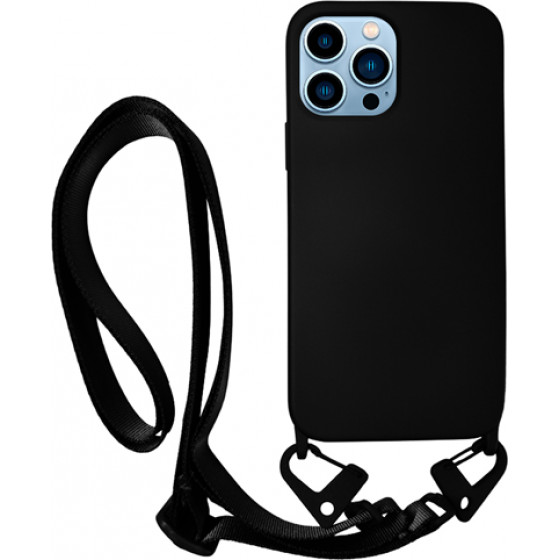 Vivid Silicone Case Strap Apple iPhone 13 Pro Max Black - (VISISTRAP198BK)