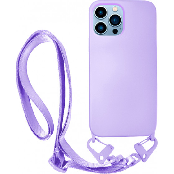 Vivid Silicone Case Strap Apple iPhone 13 Pro Max Lilac - (VISISTRAP198LILAC)