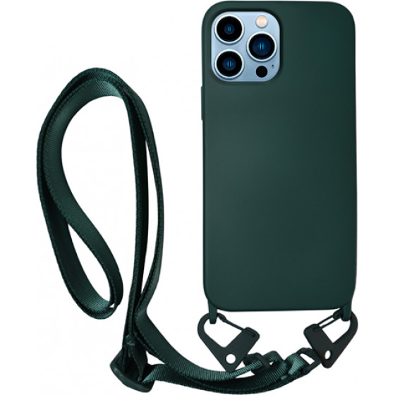 Vivid Silicone Case Strap Apple iPhone 13 Pro Pine Green - (VISISTRAP197PINEGR)