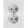 Entac Arnold Recessed Wall Socket 2x Earthed White - (ERWS2E-ARN-W)