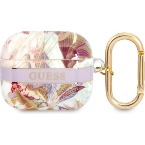 Guess Flower Print Case For Airpods 3 Violet - (GUA3HHFLU)