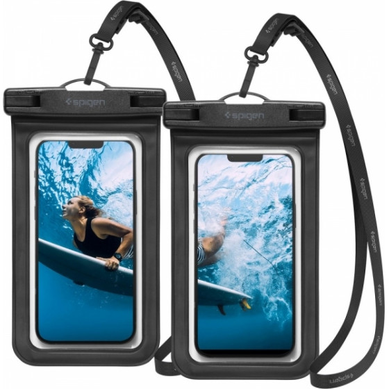 Spigen Universal A601 Waterproof Case 2 Pack Black - (AMP04523)
