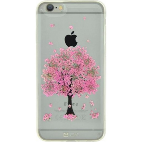 4-OK Tpu Iphone 7 / 8 / Se (2020) Pink Tree Backcover - (FCI7PT)