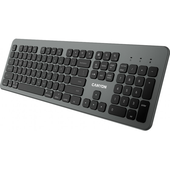 Canyon Ultra-Slim Bluetooth Keyboard BK-10 Us Wireless Black - (CND-HBTK10-US)