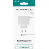 Vivanco Travel Charger 2.4A + Data Cable Type C Fixed 1m White - (62258) - (4008928622584)