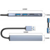 Orico Usb Hub AH-A12F, 3x Usb �����, Micro Sd ����, ���� - (AH-A12F-GY-BP)