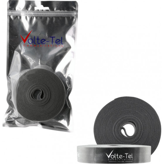 Volte-Tel Velcro Cable Management 25x1.2mm 10m GREY - (5205308319716)